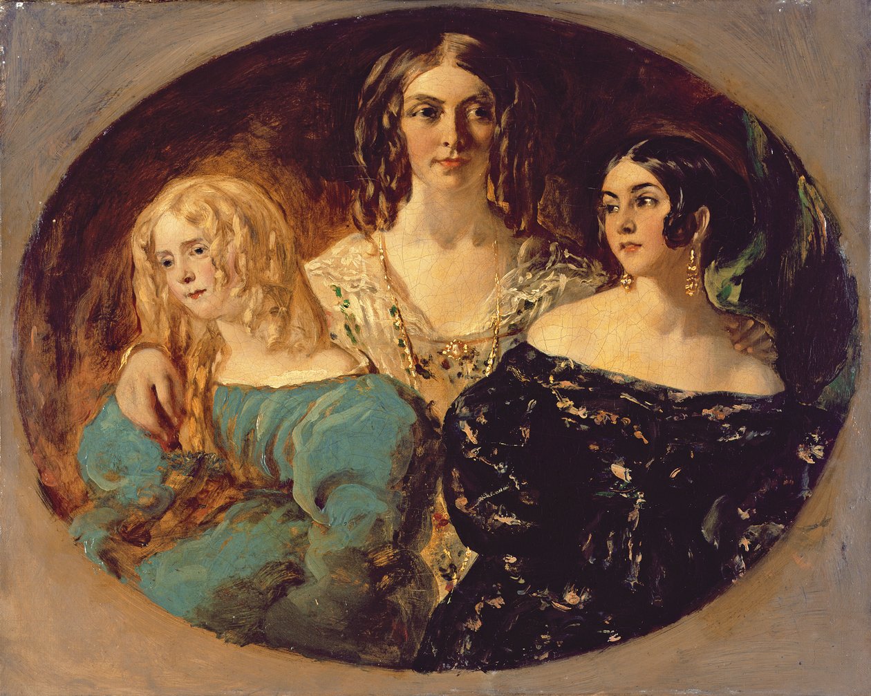 The Honourable Mrs. Caroline Norton and her Sisters, c.1847 (óleo sobre tela) de William Etty