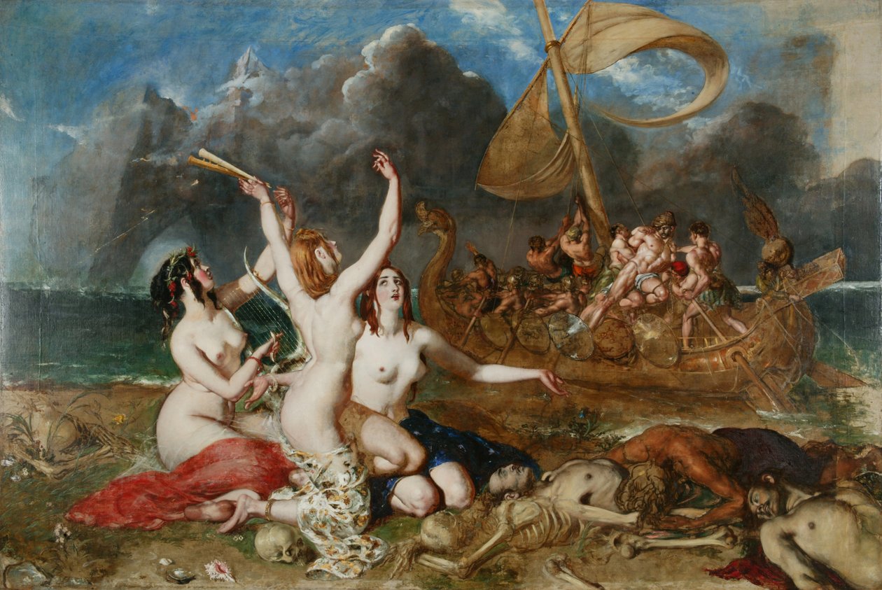 As sereias e Ulisses, c.1837 (óleo sobre tela) de William Etty