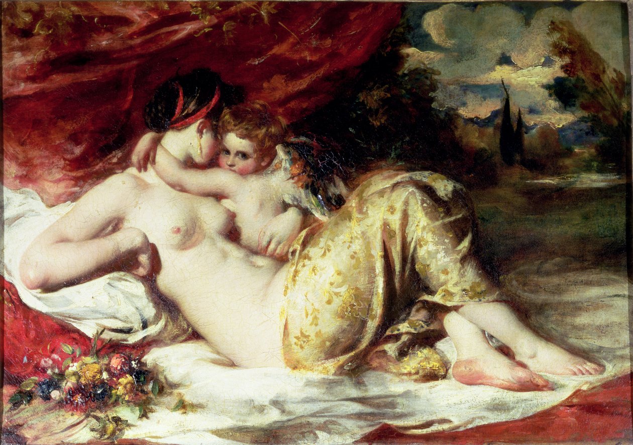 Vénus e Cupido, c.1830 (óleo sobre tela) de William Etty