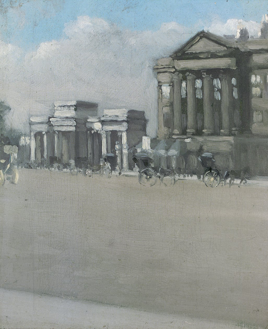Hyde Park Corner no nevoeiro de William Evelyn Osbourne