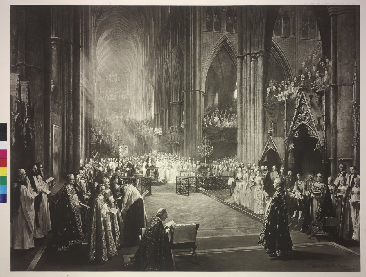 Cerimónia do 50.º aniversário do trono da Rainha Vitória na Abadia de Westminster em 21.6.1887 de William Ewart Lockhart