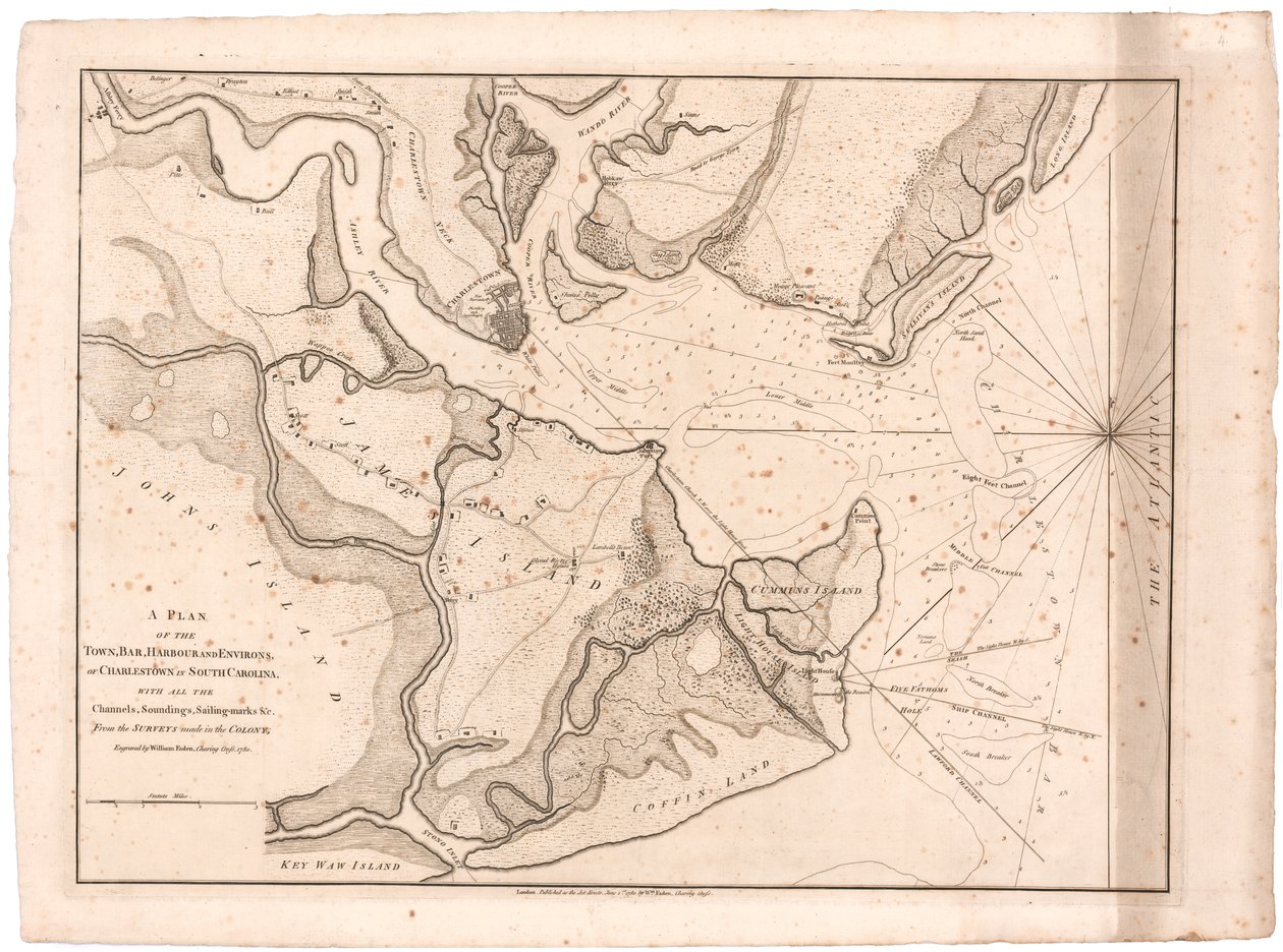 Um plano de Charlestown, S.C. por Faden de William Faden