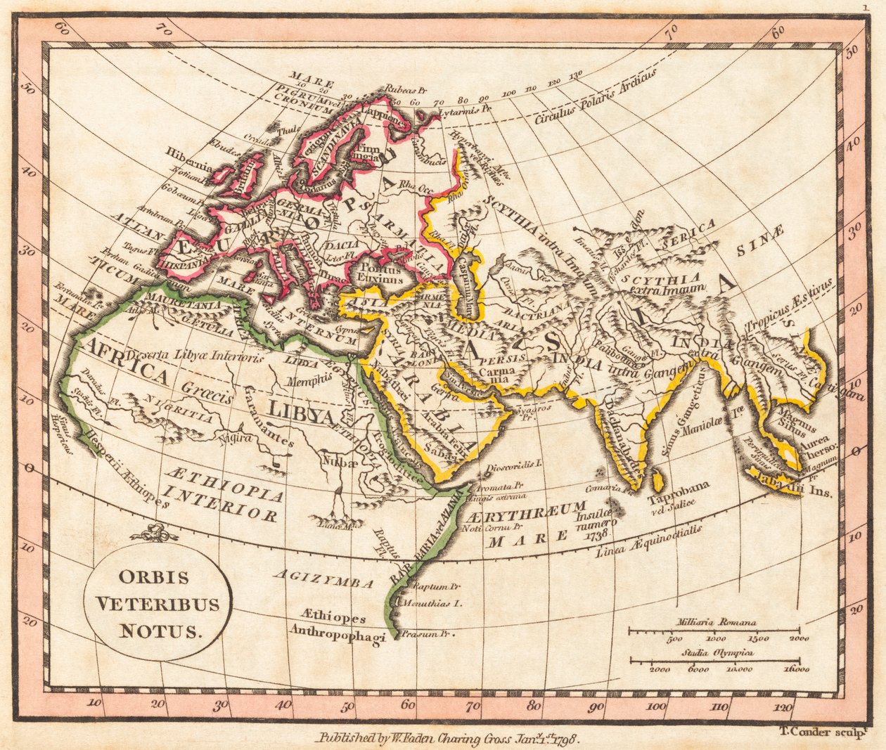 Mapa do mundo antigo de William Faden