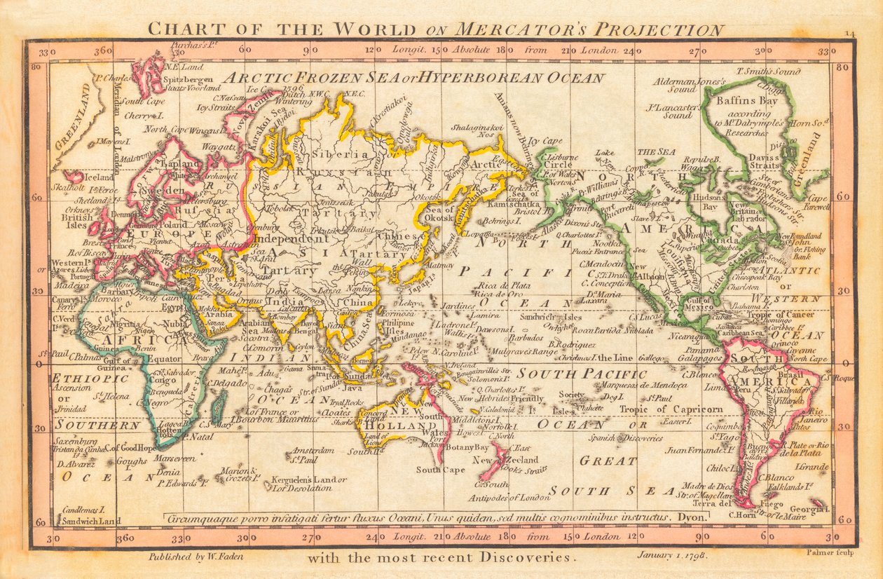 Mapa mundial de William Faden