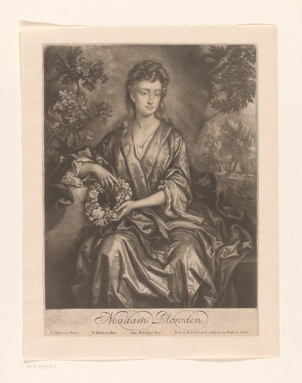 Portret de Sarah Chicheley Madame Plowden (título no objeto) de William Faithorne (I)