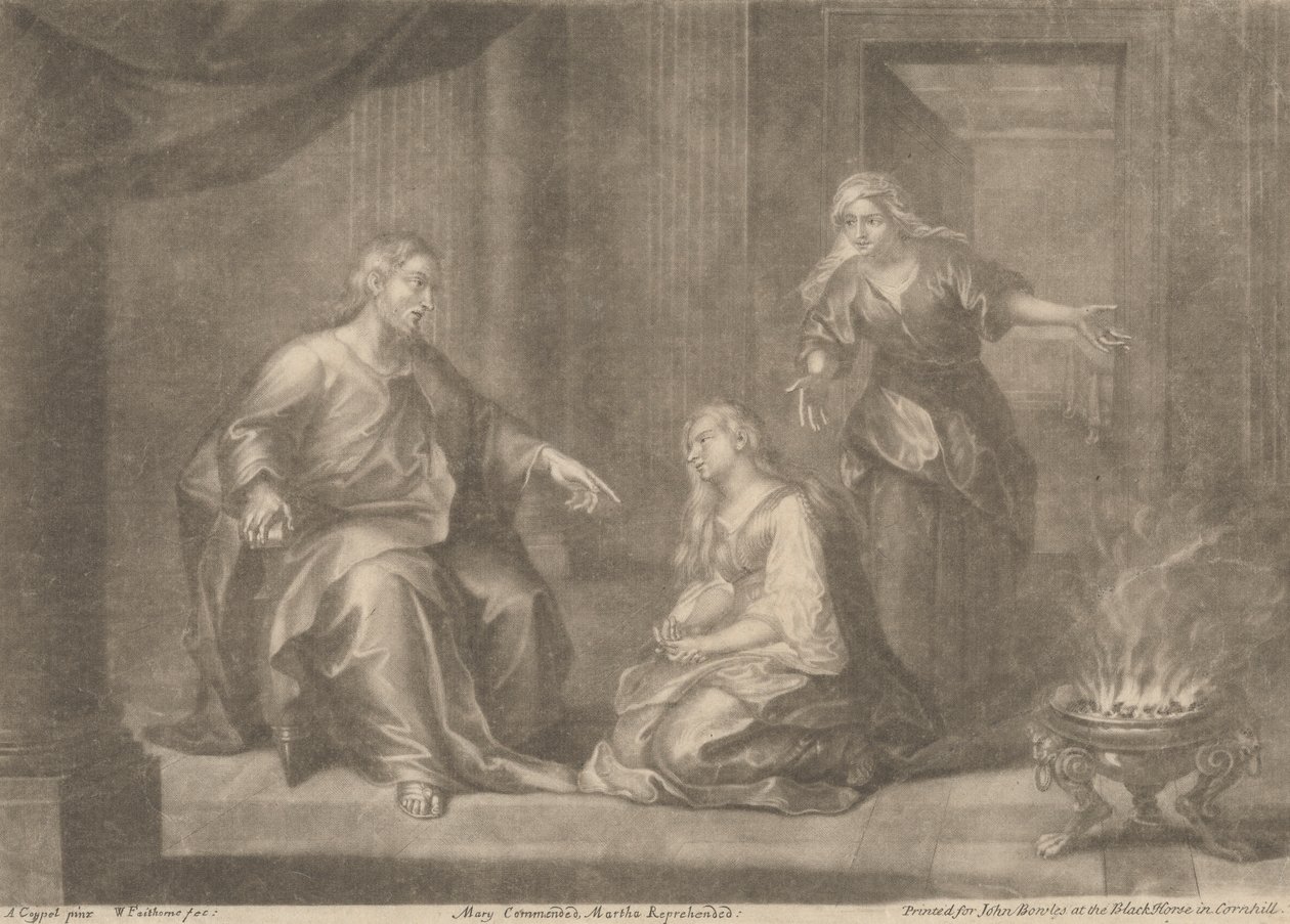 Mary Commended, Martha Reprehended de William Faithorne