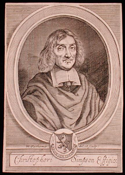 Retrato de Christopher Simpson (c.1605-69) (gravura) de William Faithorne