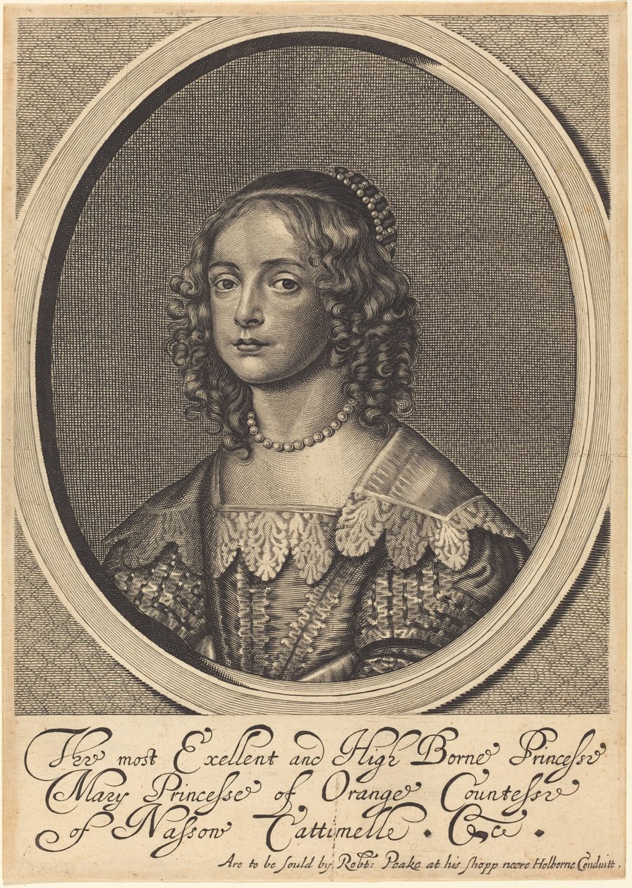 Maria, Princesa de Orange de William Faithorne after Sir Anthony van Dyck