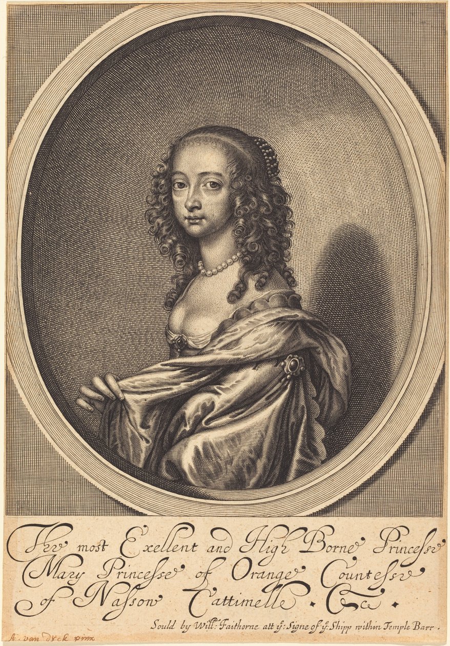 Maria, Princesa de Orange de William Faithorne after Sir Anthony van Dyck