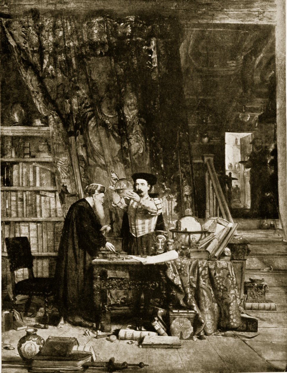 O Alquimista, ilustração da "História da Nação Britânica" de Hutchinson, c.1923 de William Fettes Douglas