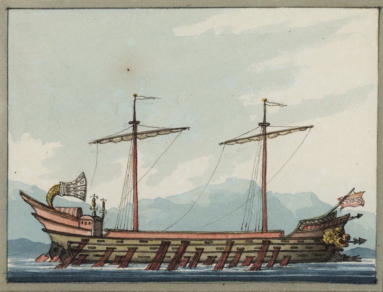 Uma trirreme romana de William Ffarington