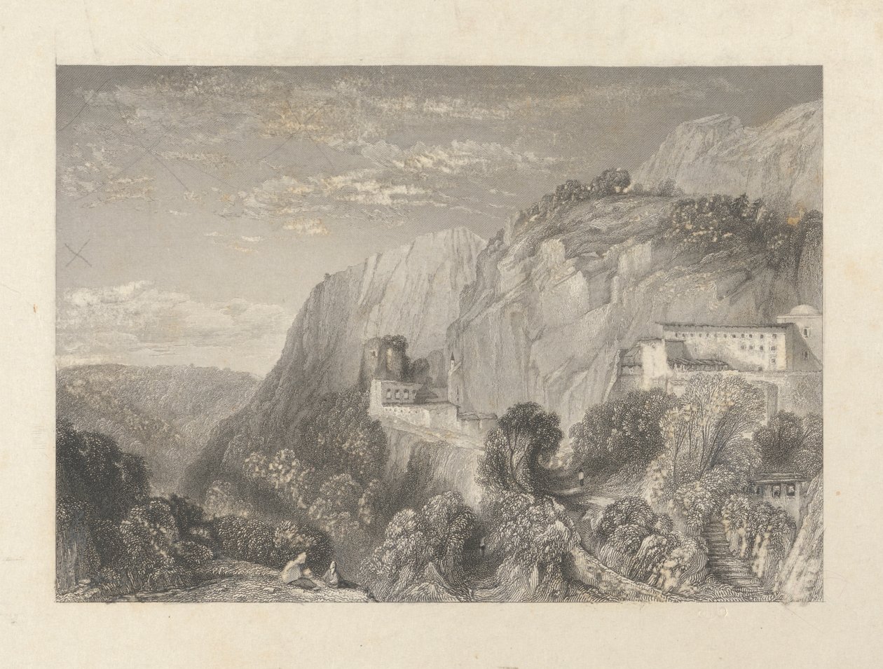 O Monte Líbano e o Convento de Santo António de William Finden
