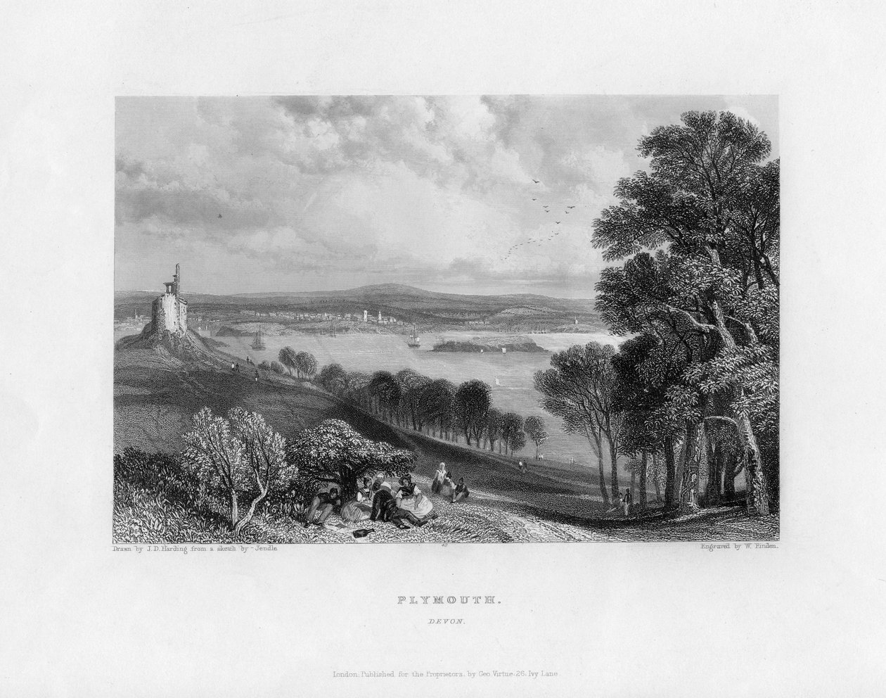 Plymouth, Devon, século XIX de William Finden