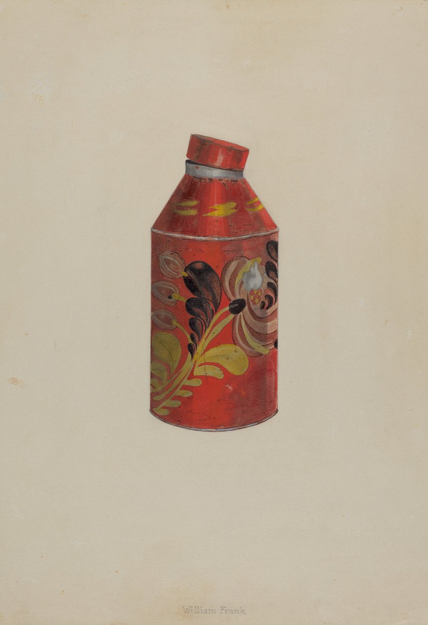 Toleware Tea Caddy, c. 1938. de William Frank