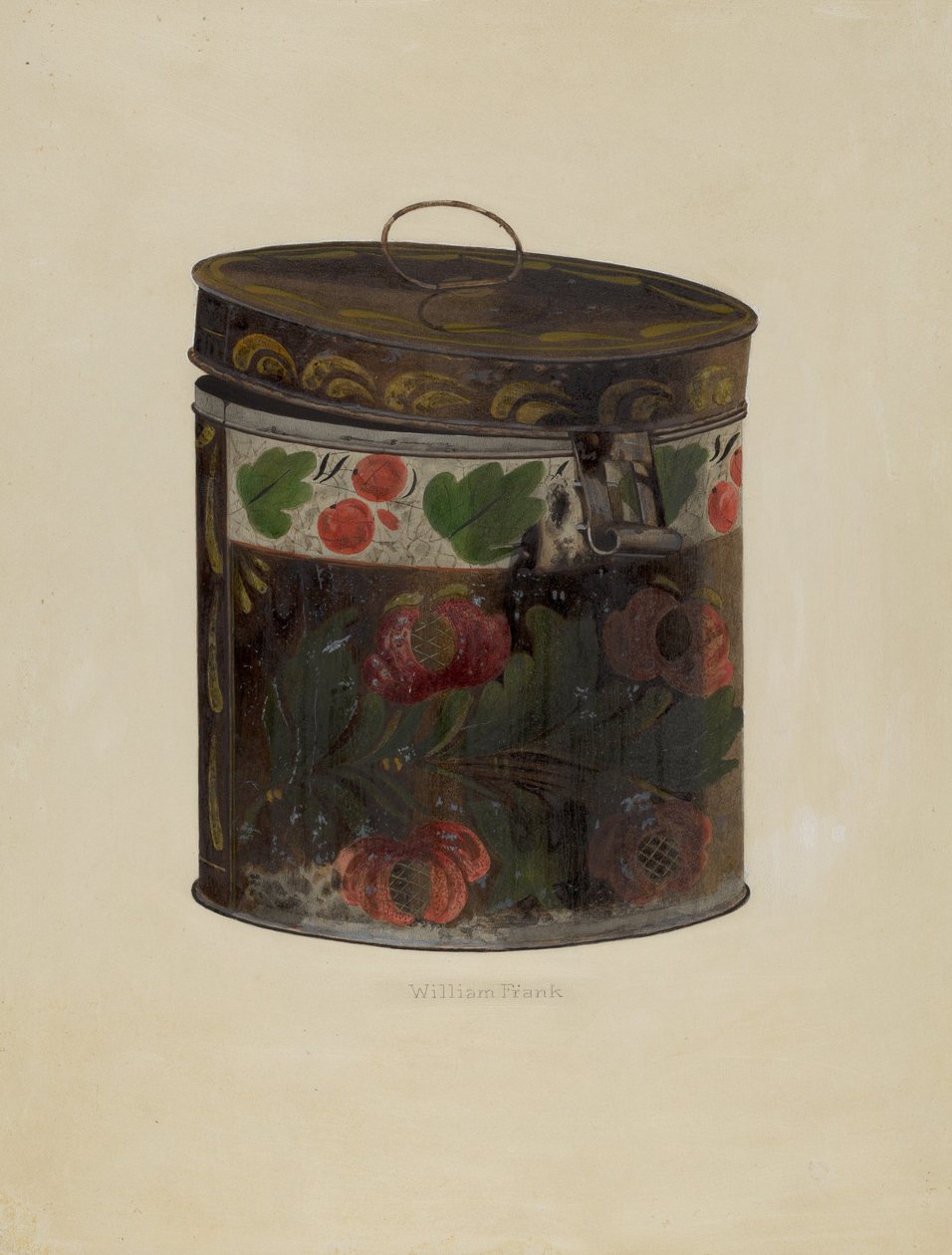 Toleware Tin Cannister, c. 1937. de William Frank
