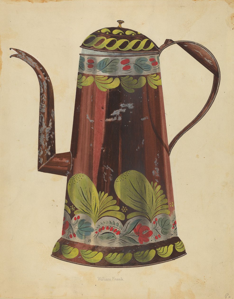 Toleware Tin Coffee Pot, c. 1937. de William Frank