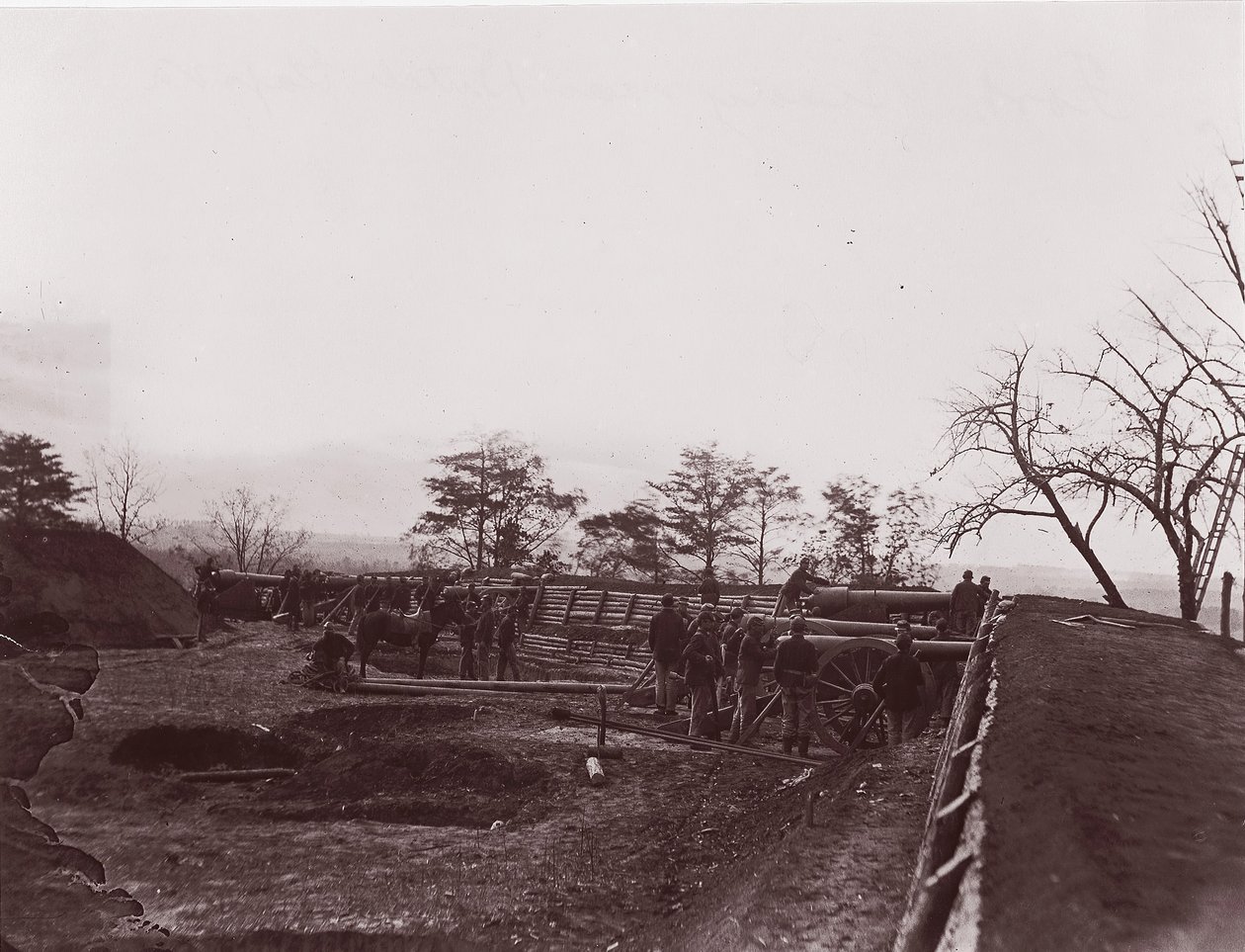 Perto de Dutch Gap, Virgínia. Forte Brady, c. 1865. de William Frank Browne
