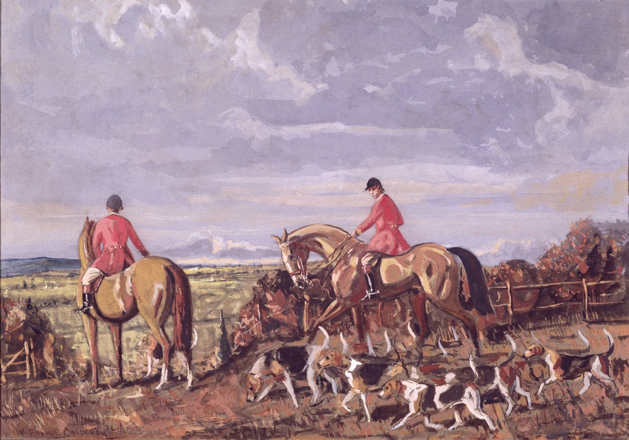 Cães na Caça de William Frank Calderon