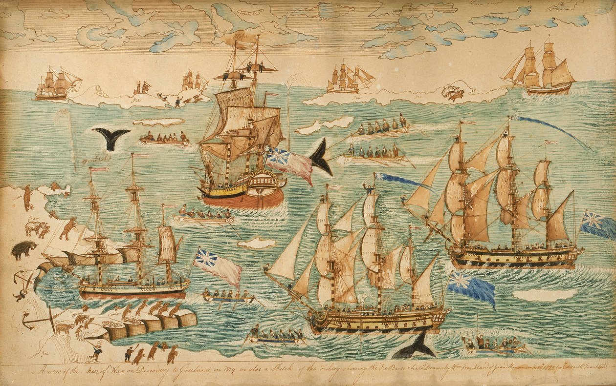 Uma visão dos homens de guerra na descoberta da Groenlândia de William Frankland