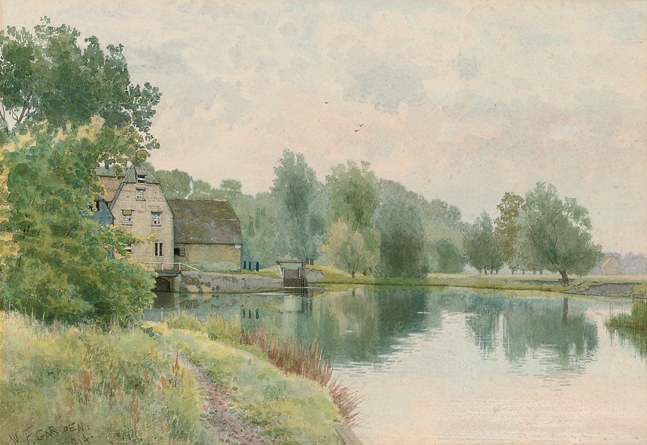Moinho de Houghton no rio Ouse, 1914 de William Fraser Garden