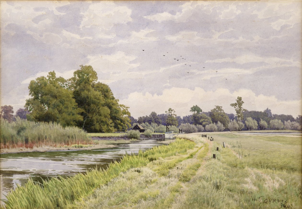 No rio Ouse, Hemingford Gray, 1904 de William Fraser Garden