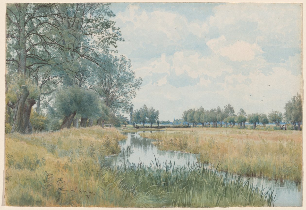 Paisagem do rio perto de St Ives, Huntingdonshire de William Fraser Garden
