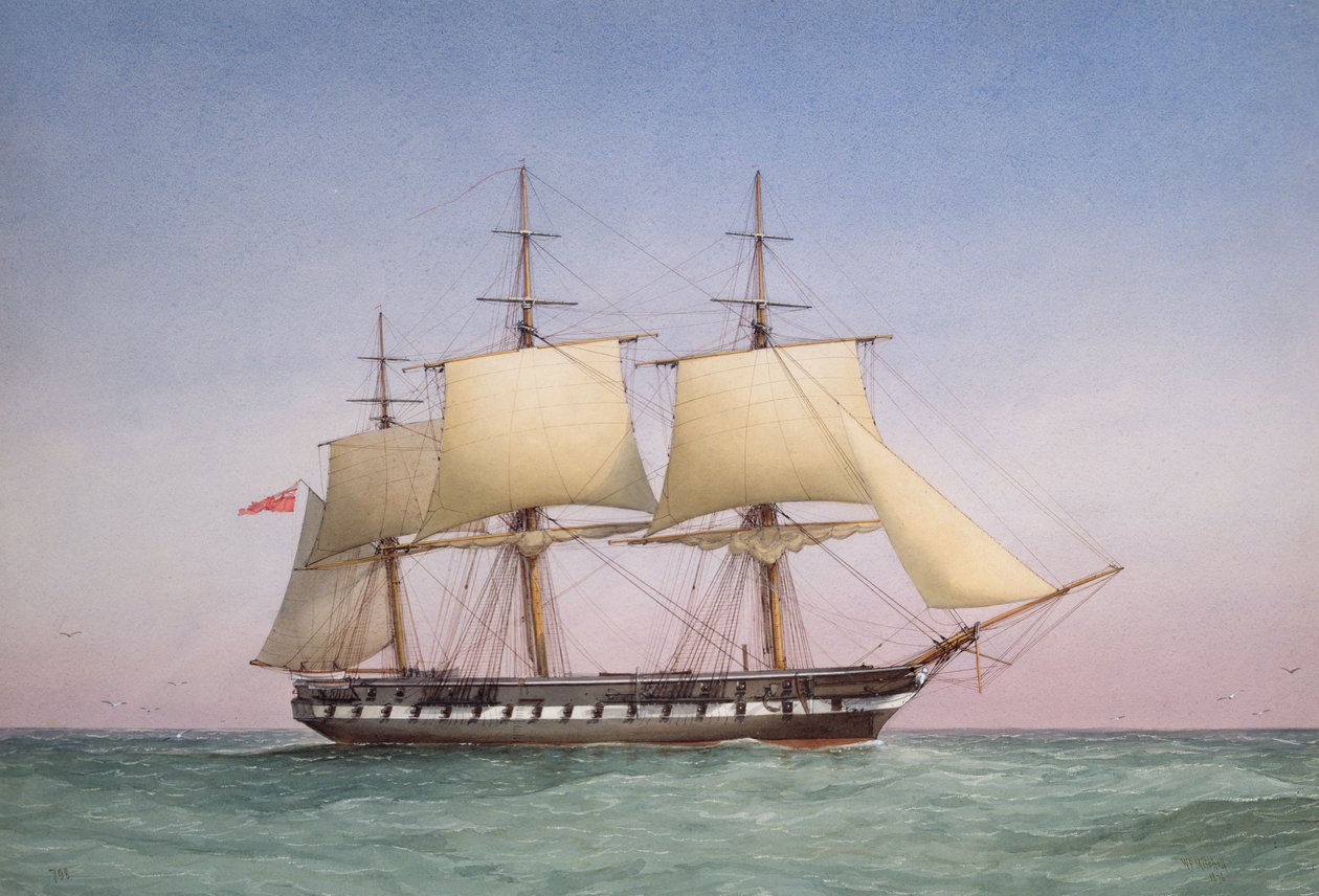 &39;50 -gun Frigate HMS &39;Arethusa&39;, 1876 de William Frederick Mitchell