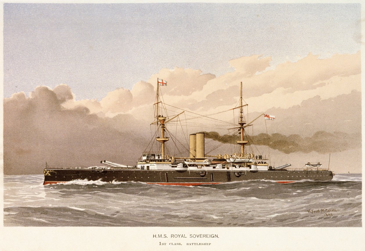 Navio de guerra HMS "Royal Sovereign de William Frederick Mitchell