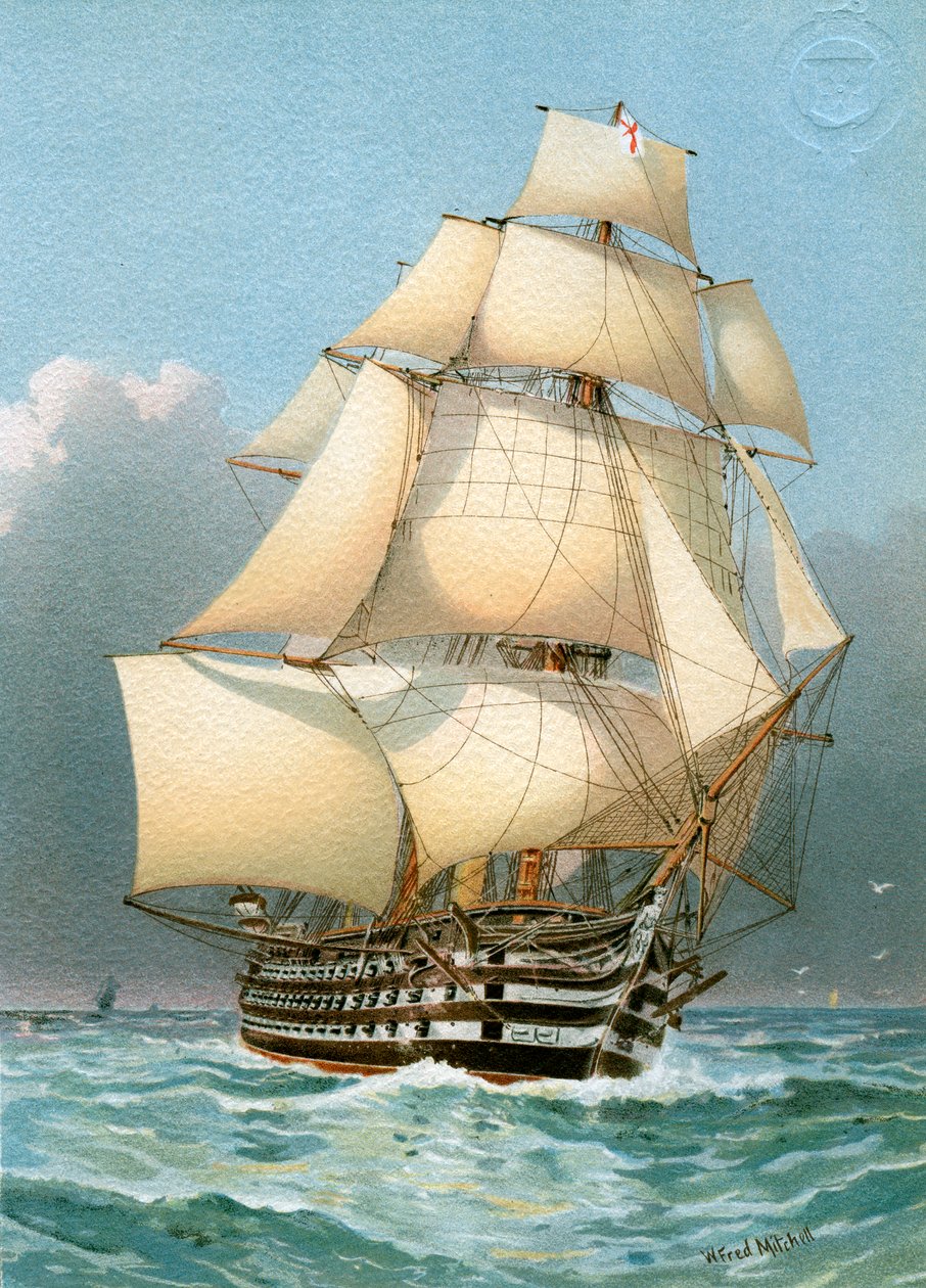 HMS Victoria, navio de guerra da Marinha Real 121, c1859 c1890-c1893. de William Frederick Mitchell