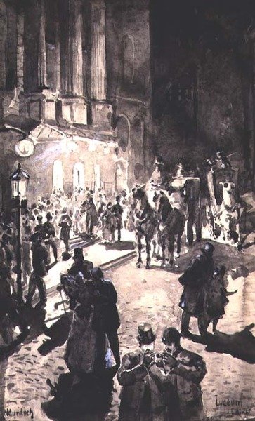 A Porta do Liceu, Edimburgo (tinta e branco chinês) de William G. Burn Murdoch