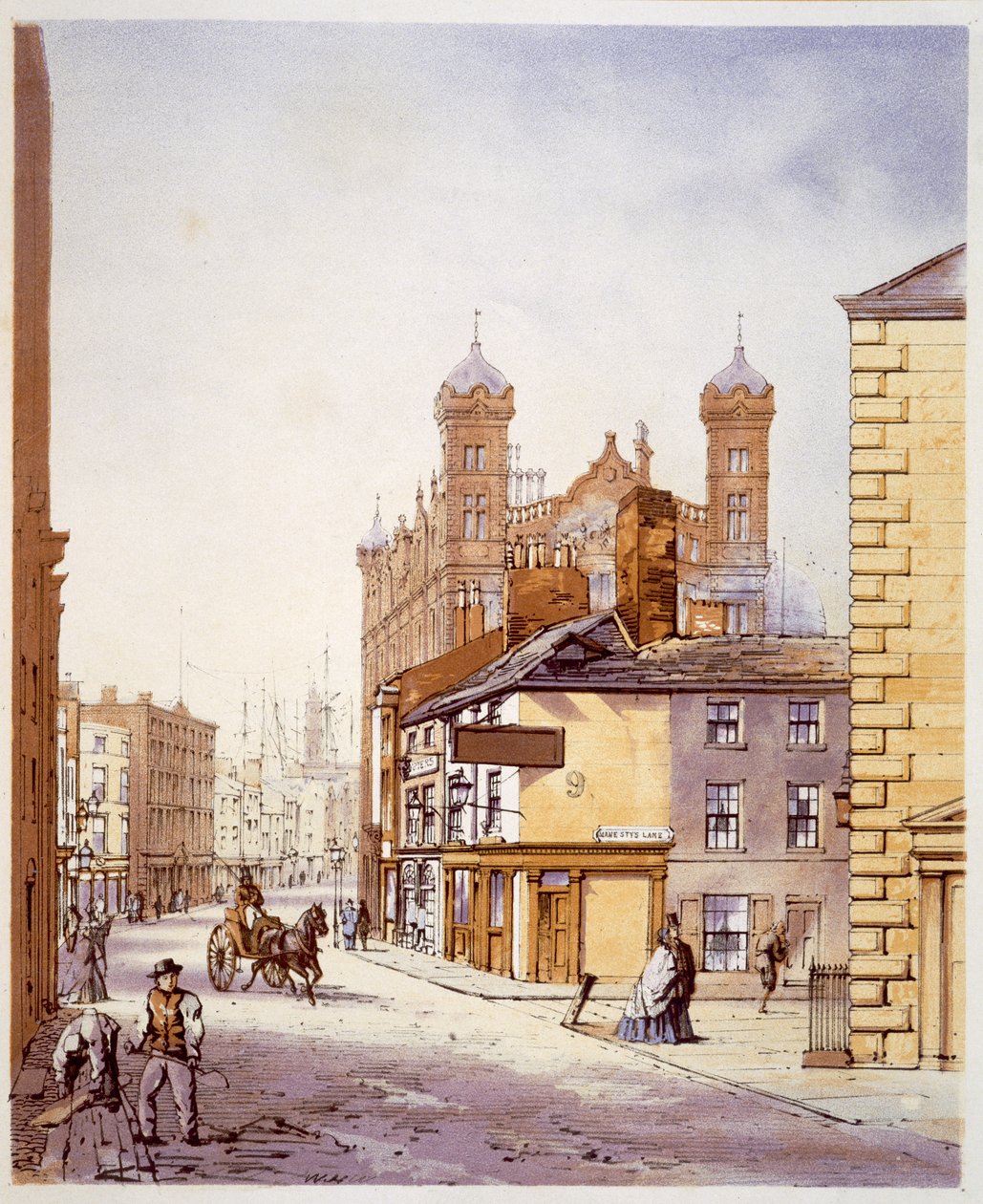 O Lar dos Marinheiros, de Hanover Street, de "Modern Liverpool Illustrated", gravado por William Gavin Herdman e James Orr Marples, com descrições de A. Pickering, publicado em 1864 de William Gavin Herdman