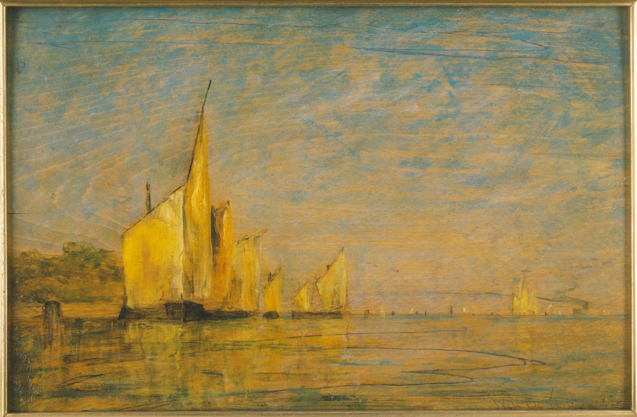Um grupo de barcos, Veneza de William Gedney Bunce