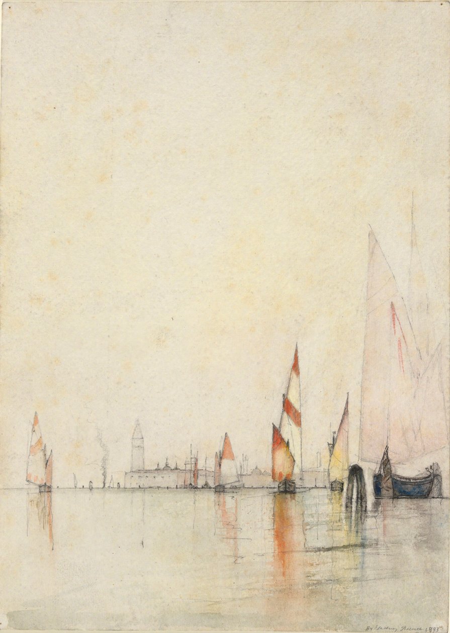 Barcos na Lagoa, Veneza de William Gedney Bunce