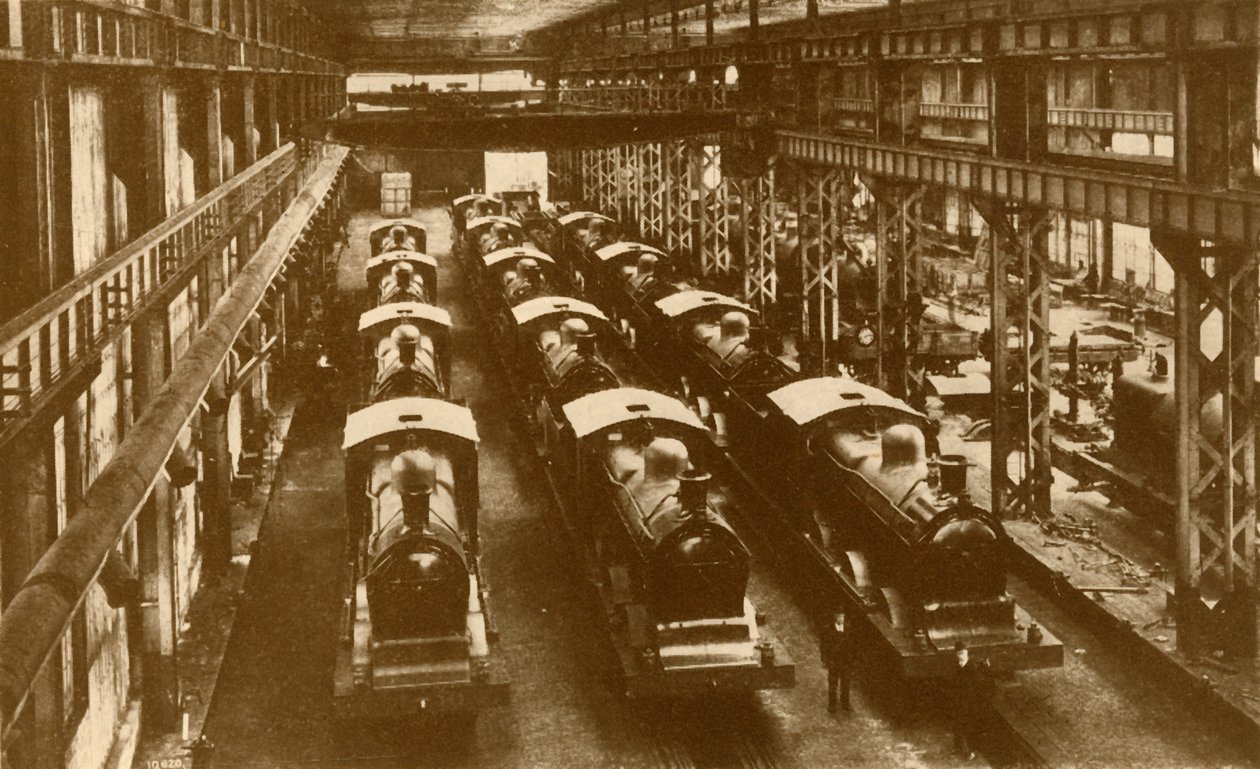 Locomotivas prontas para envio ao exterior, c1930. de William George Armstrong
