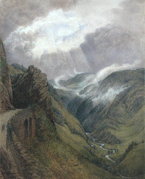 Na velha estrada de Ruskin entre Morez e Les Rousses, Jura de William Gersham Collingwood