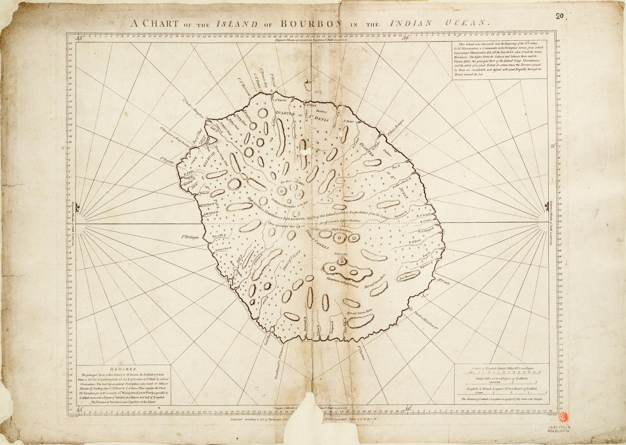 Uma carta da ilha de Bourbon no Oceano Índico de William Gilbert