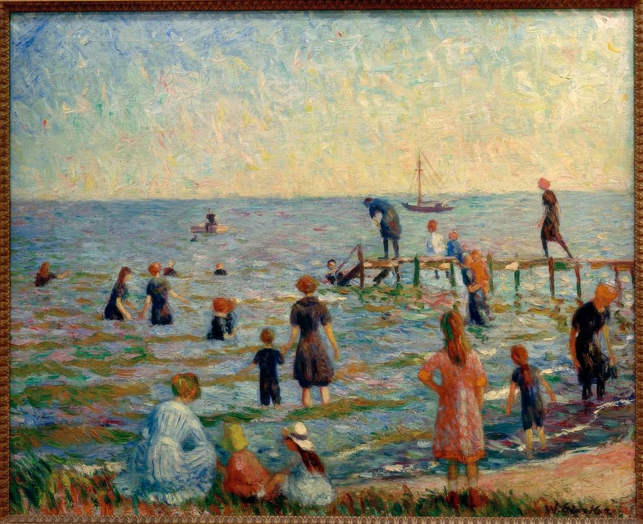Baden em Bellport, Long Island de William Glackens