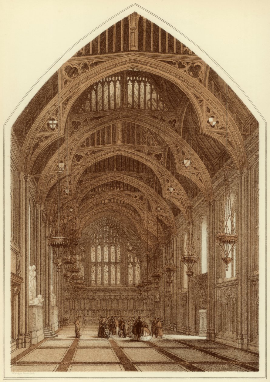 Interior da guilda, cidade de Londres, 1886 de William Griggs