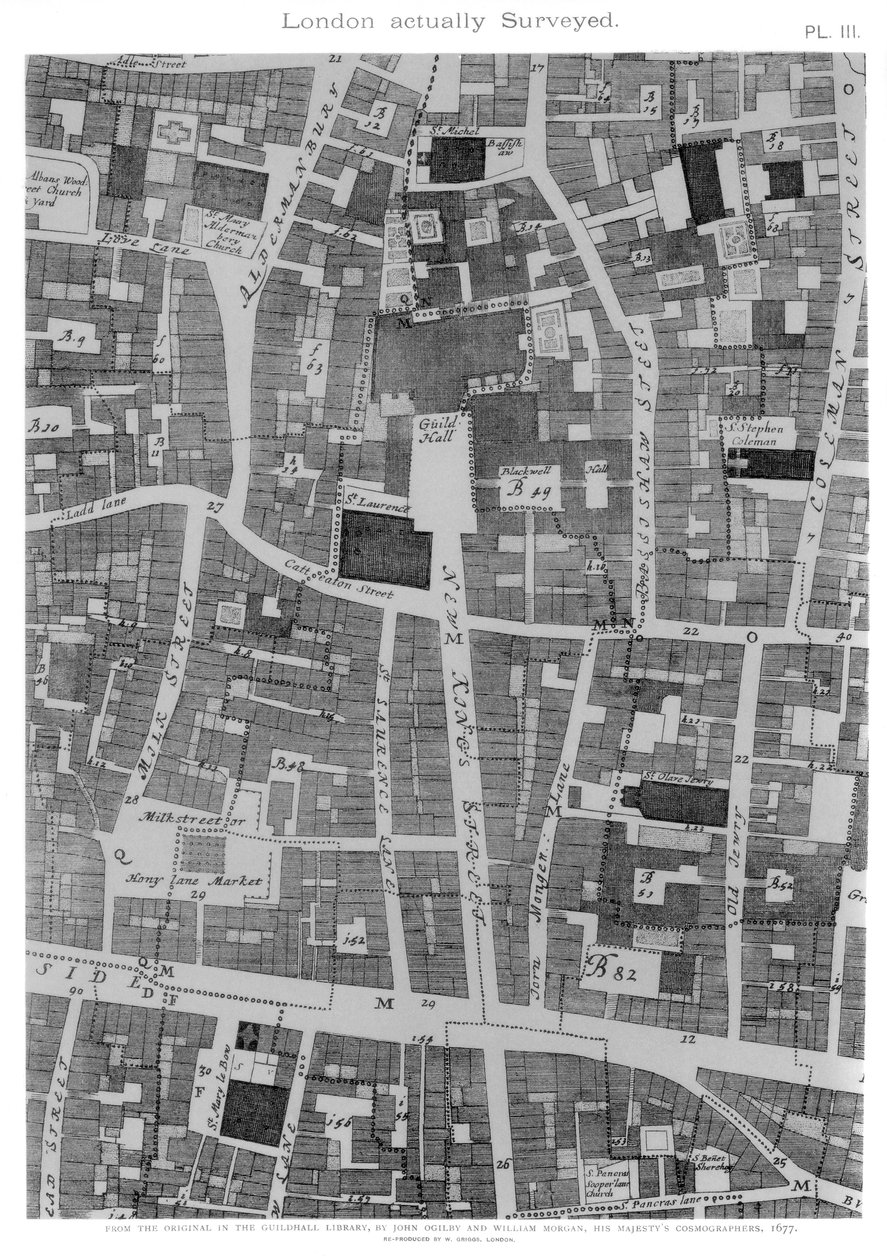 Londres realmente Surveyed, 1677 1886. de William Griggs