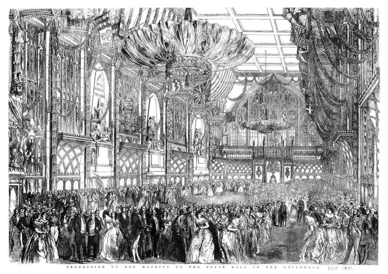 Procissão de Sua Majestade para o State Ball no Guildhall, cidade de Londres, julho de 1851 1886. de William Griggs