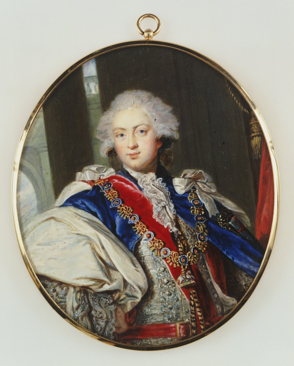 HRH Frederick, Duque de York, Comprimento de três quartos, Face completa, Vestindo os acessórios da Ordem da Liga de William Grimaldi