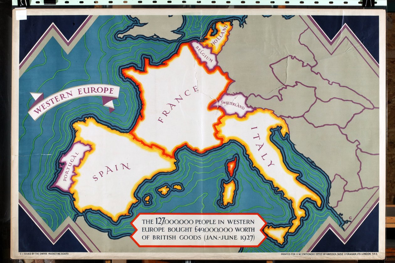 Europa Ocidental, da série "Para onde vão as nossas exportações" [6321242] (litografia a cores) de William Grimmond
