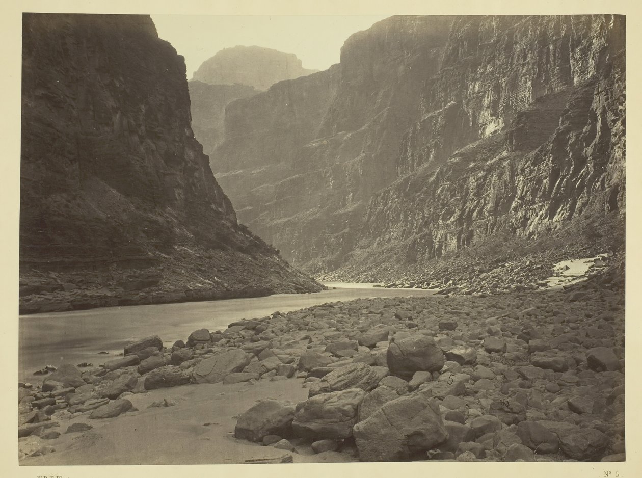 Rio Colorado, foz de Kanab Wash, olhando para o oeste, 1872. de William H. Bell