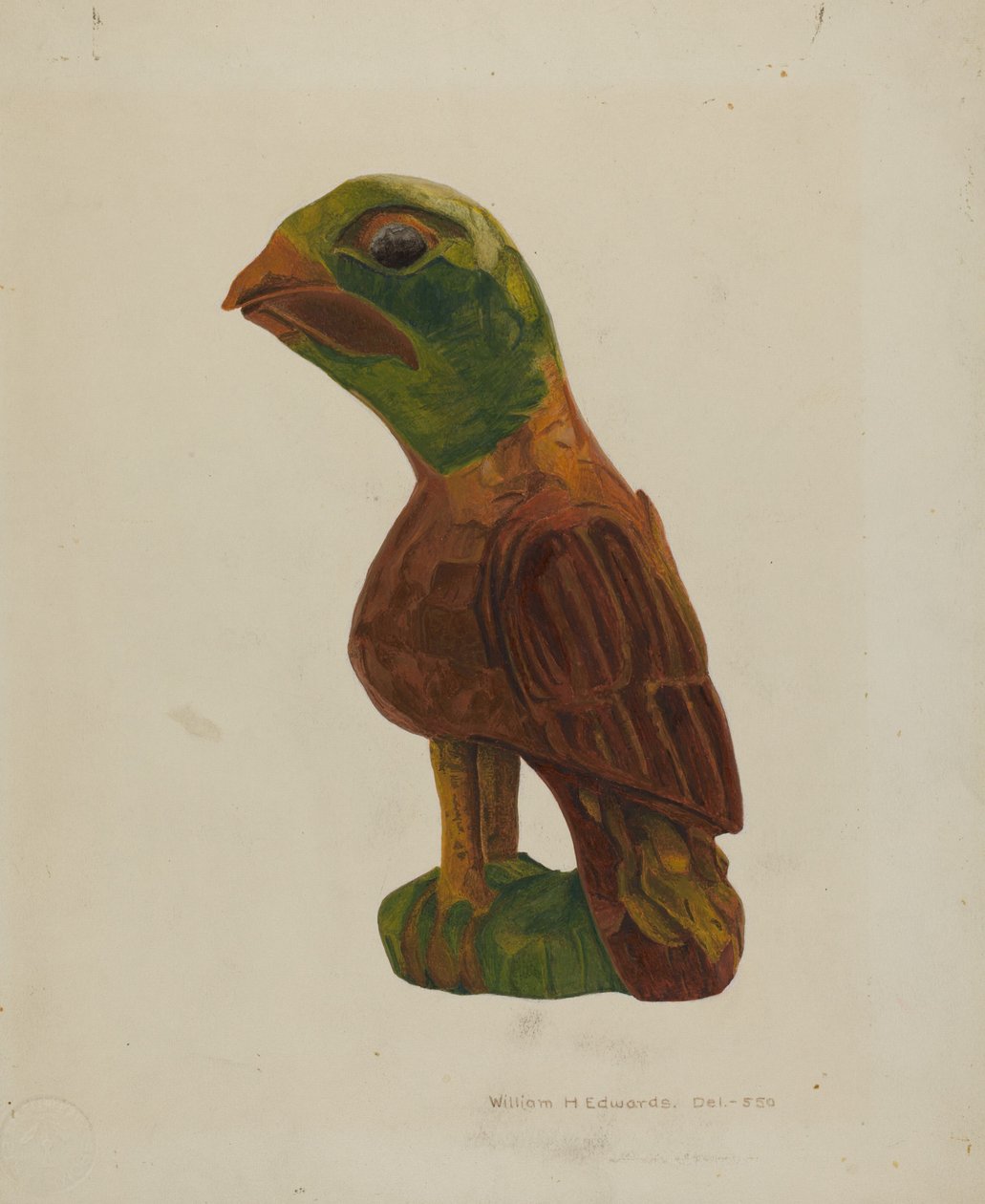 Pai. Pássaro esculpido alemão, c. 1939. de William H Edwards