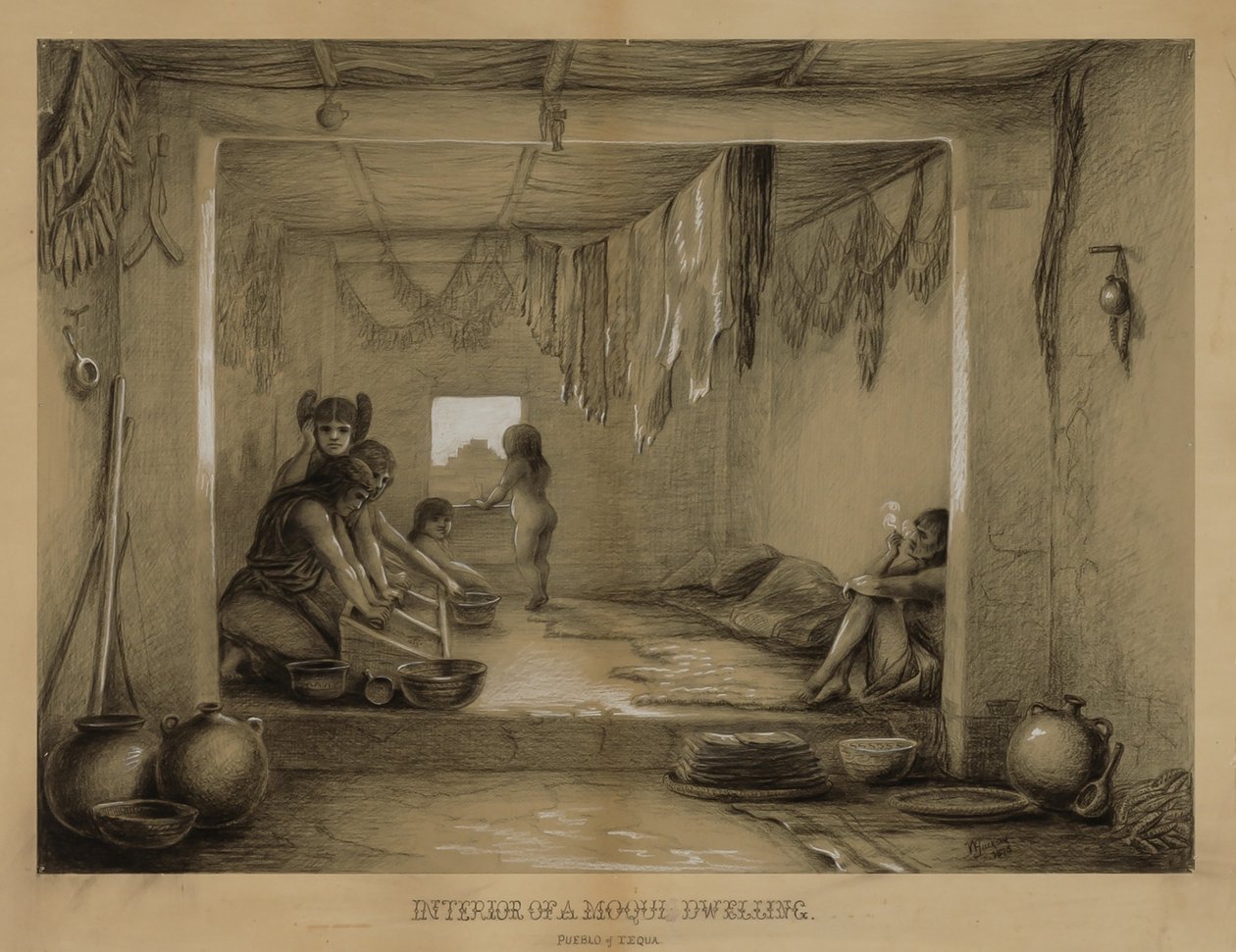 Interior de uma habitação Hopi de William H. Jackson