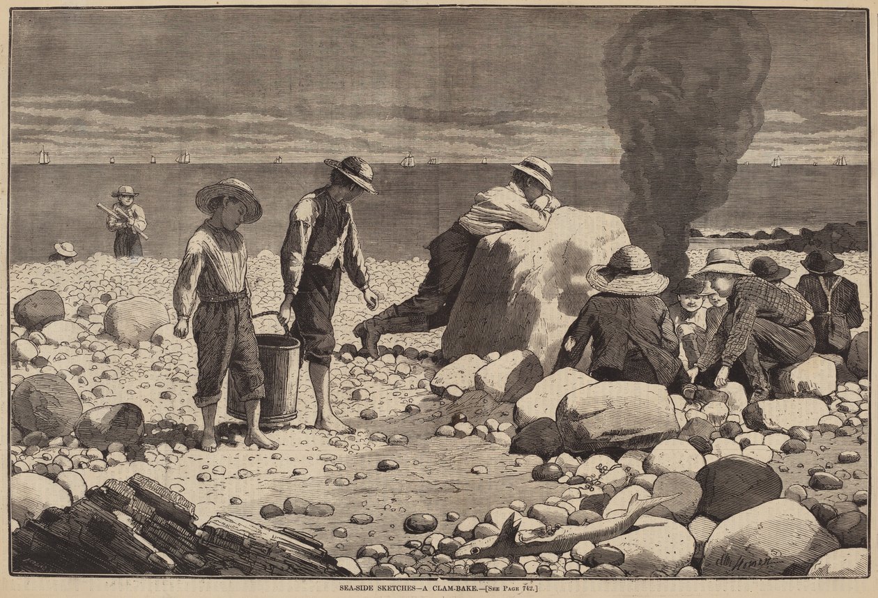 Esboços à Beira-mar - A Clam-Bake de William H. Redding after Winslow Homer