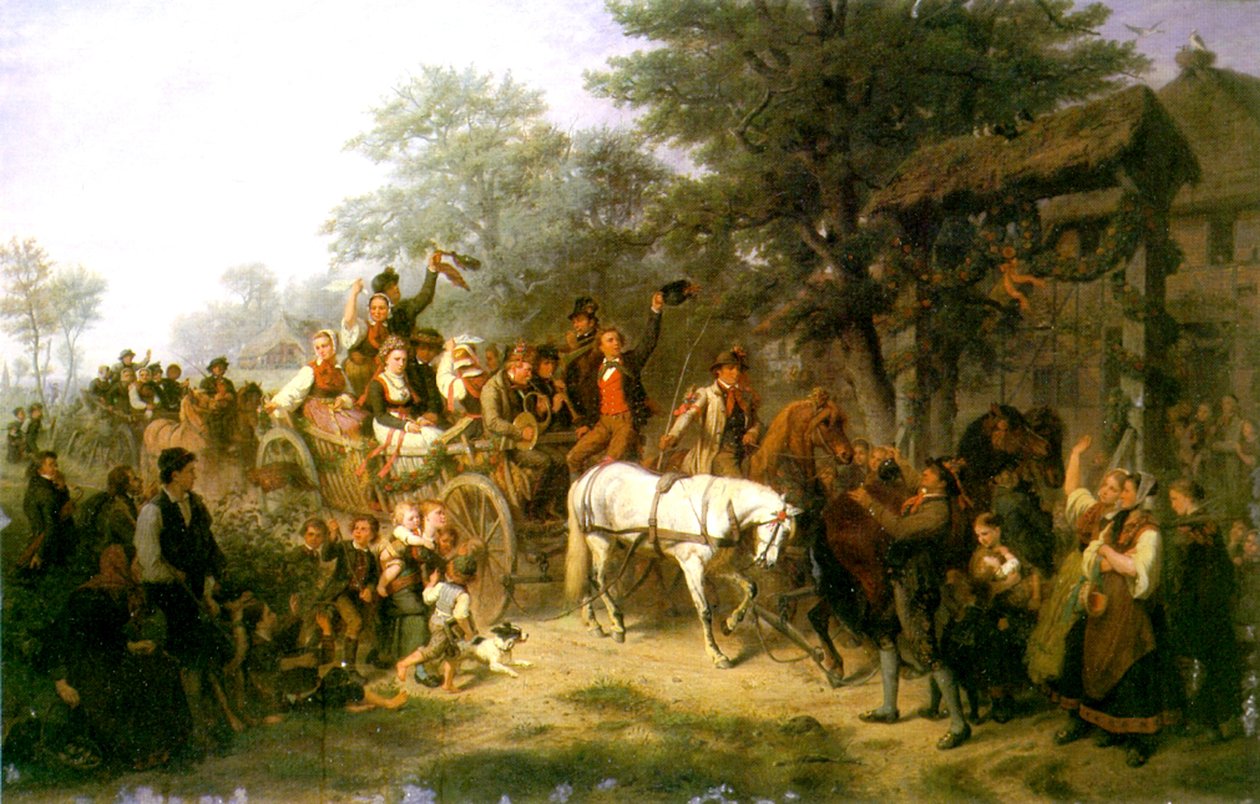 Um casamento da vila, 1859 de William Hahn