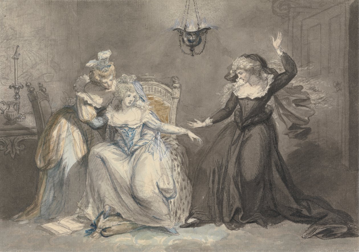 Uma Cena Dramática com Três Mulheres num Interior de William Hamilton