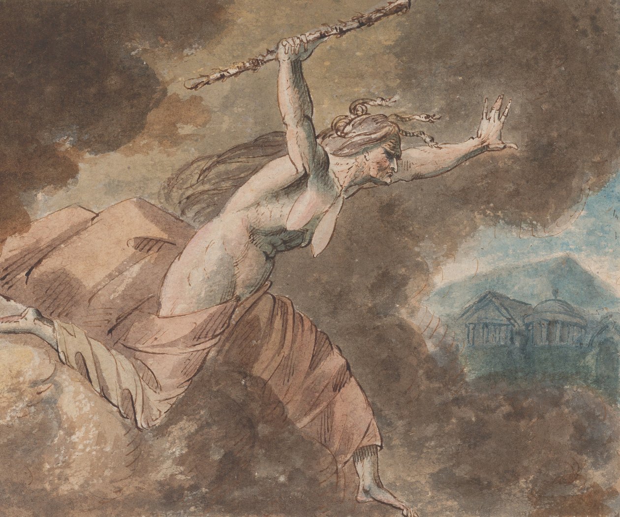 Inveja da Casa da Inveja de Ovídio Livro II, linhas 760-796 reto..., 1770-80. de William Hamilton