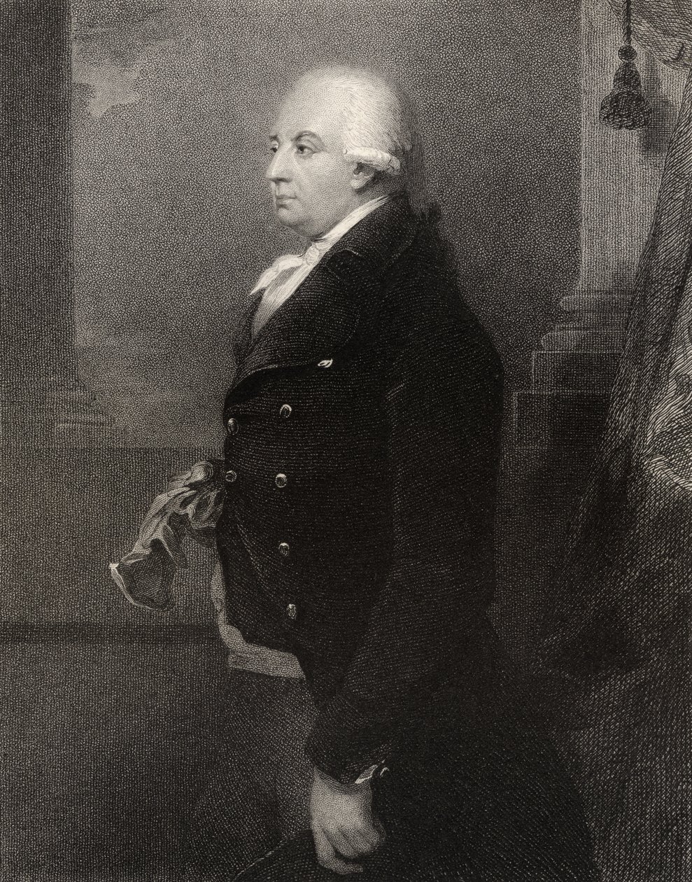 John Ker, terceiro duque de Roxburghe, gravado por EC Wagstaff, da National Portrait Gallery, volume IV, publicado em 1835 de William Hamilton